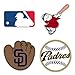 San Diego City Padre Baseball Team Emblem Die-Cut Sticker Decalcomania Adesivo Decal - Set of 4 Pieces - Longer Side 13 cm