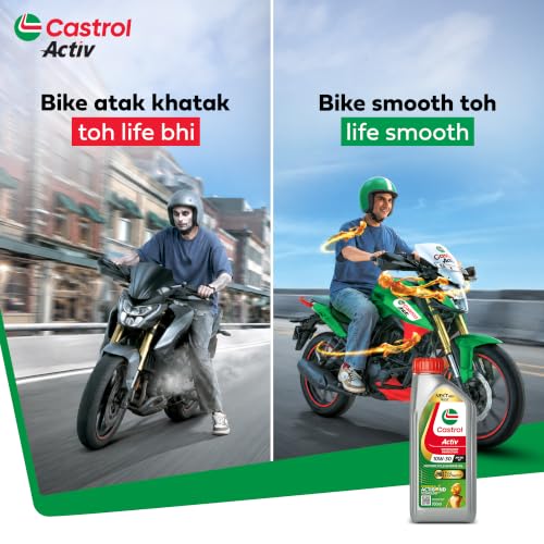 Image of Castrol Activ 4T 10W-30 Full Synthetic for Bikes 0.9L | Better Engine Protection | Smooth Riding Experience | Superior Start-Up Protection | API SN & JASO MA2 Certified
