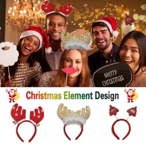 6Pcs Christmas Headbands,Christmas Hat, Reindeer Antlers Santa Snowman Headband For Christmas Holiday Parties(One Size Fits All) #TOP6