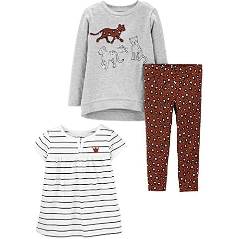 Conjunto de Ropa de Juego de 3 Piezas Niña, Guepardo/Rayas, 4 años Cover