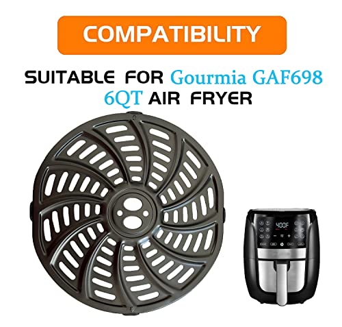 Image of 6QT Air Fryer Replacement Tray for Gourmia GAF698 /GAF686 Air Fryers, Premium Nonstick Air Fryer Grill Pan Crisper Plate Grill Insert Grate Grid for Gourmia 6QT Air Fryers, Dishwasher Safe