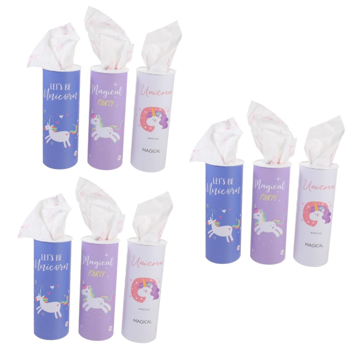 PACKOVE 3 series Servilletas De Papel Con Estampado De Dibujos Animados De Unicornio Pañuelos De Papel De Unicornio Servilletas Decorativas Para Fiestas 3 piezas*3