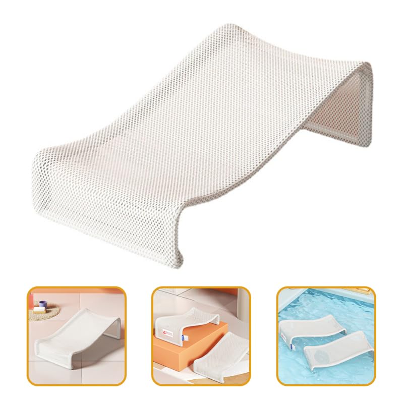 ibasenice Baby Bath Support Net Mesh Seat Ergonomic Infant Bath Pad for Newborns and Toddlers 18.11X9.45X5.71 Inches Comfortable Non-Slip Bathing Aid for Baby Shower