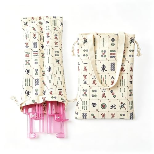 Mahjong Bags para Fichas y Bastidores, Lona Resistente