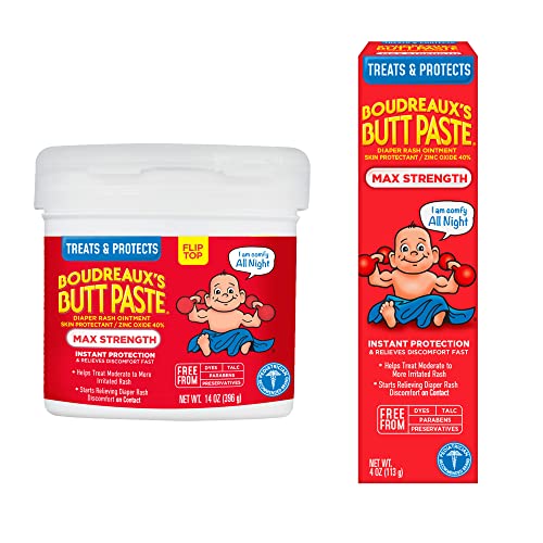 Image of Boudreaux's Butt Paste Diaper Rash Ointment, Maximum Strength, 14 Oz w/Boudreaux's Butt Paste Diaper Rash Ointment | Maximum Strength | 4 Ounce (Pack of 1) Tube | Paraben