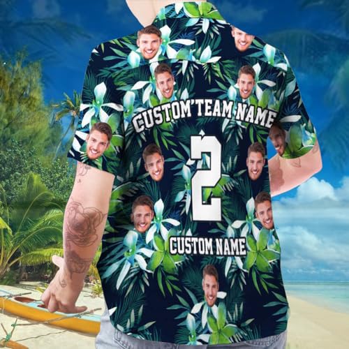 Custom Hawaiian Shirt, Custom Face or Logo Shirt, Team Hawaiian Shirt for Men/Women, Beach Gifts, Team Gifts2