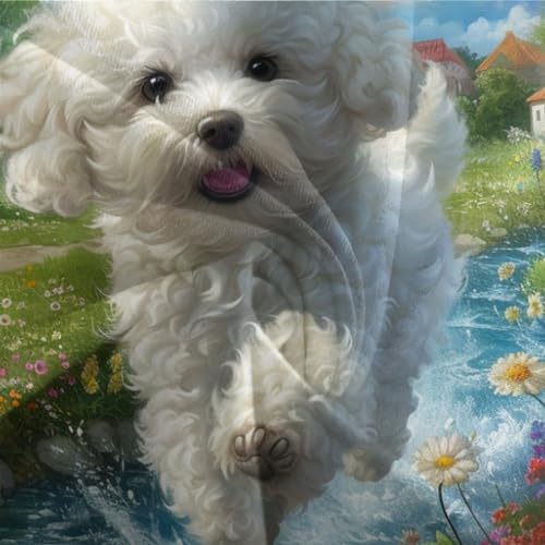 Housse de couette imprimé chien lavable et facile à border pour lit double - 7