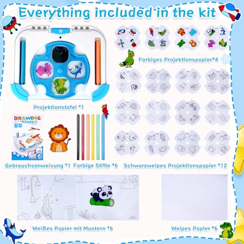 Smart Drawing Projector For Kids,Children's Tracing And Sketching Projector Kit(64 Patterns+6 Brushes+12 Paper),Toys For Girls And Boys To Learn Drawing,Christmas Birthday Present To Kids Age 3+ - Image 7
