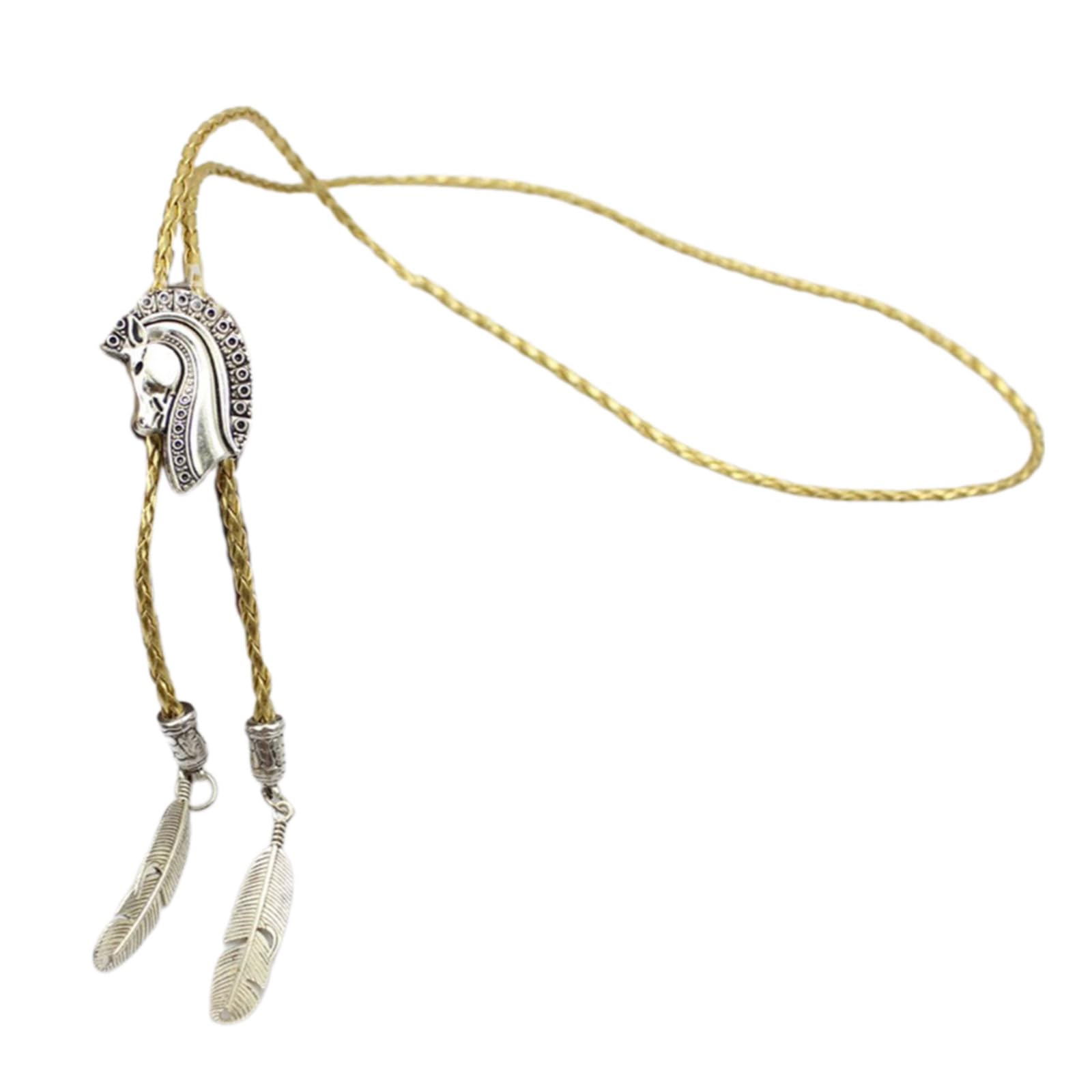 Cravatte da Cowboy, Collana con Cravatta da Cowboy, Ciondolo Forma di Testa Cavallo(A)