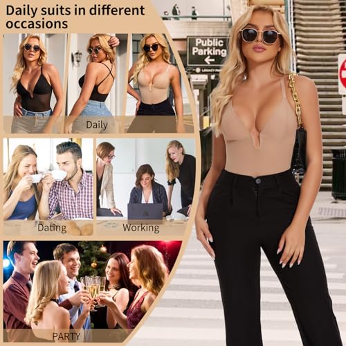 JOYSHAPER Backless Shapewear Tummy Control Body Shaper U Plunge Bodysuits Thong Shapewear Low Back Sexy Bodysuits4