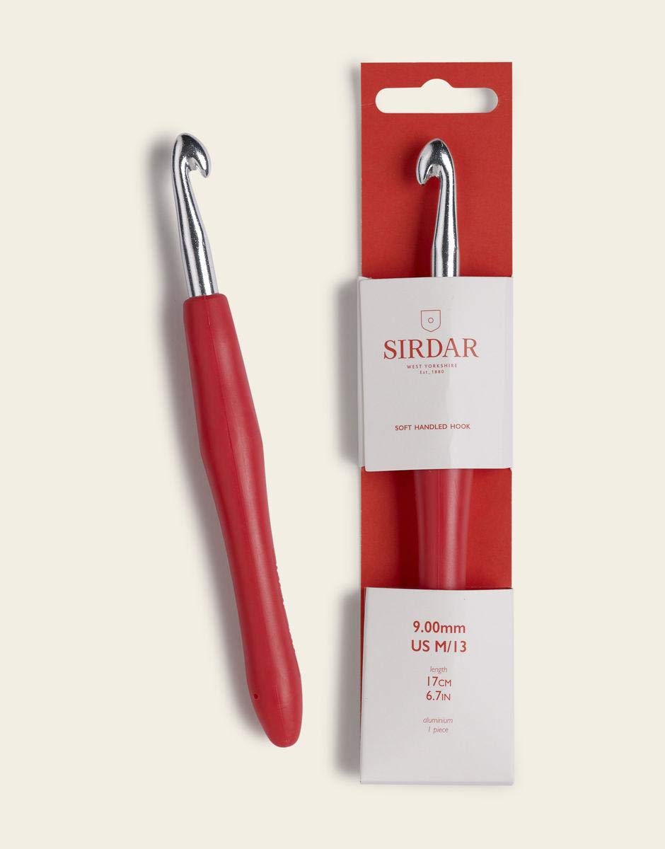 Sirdar 9.00 mm Crochet Hook - Aluminium with Soft Grip Handle US M/13