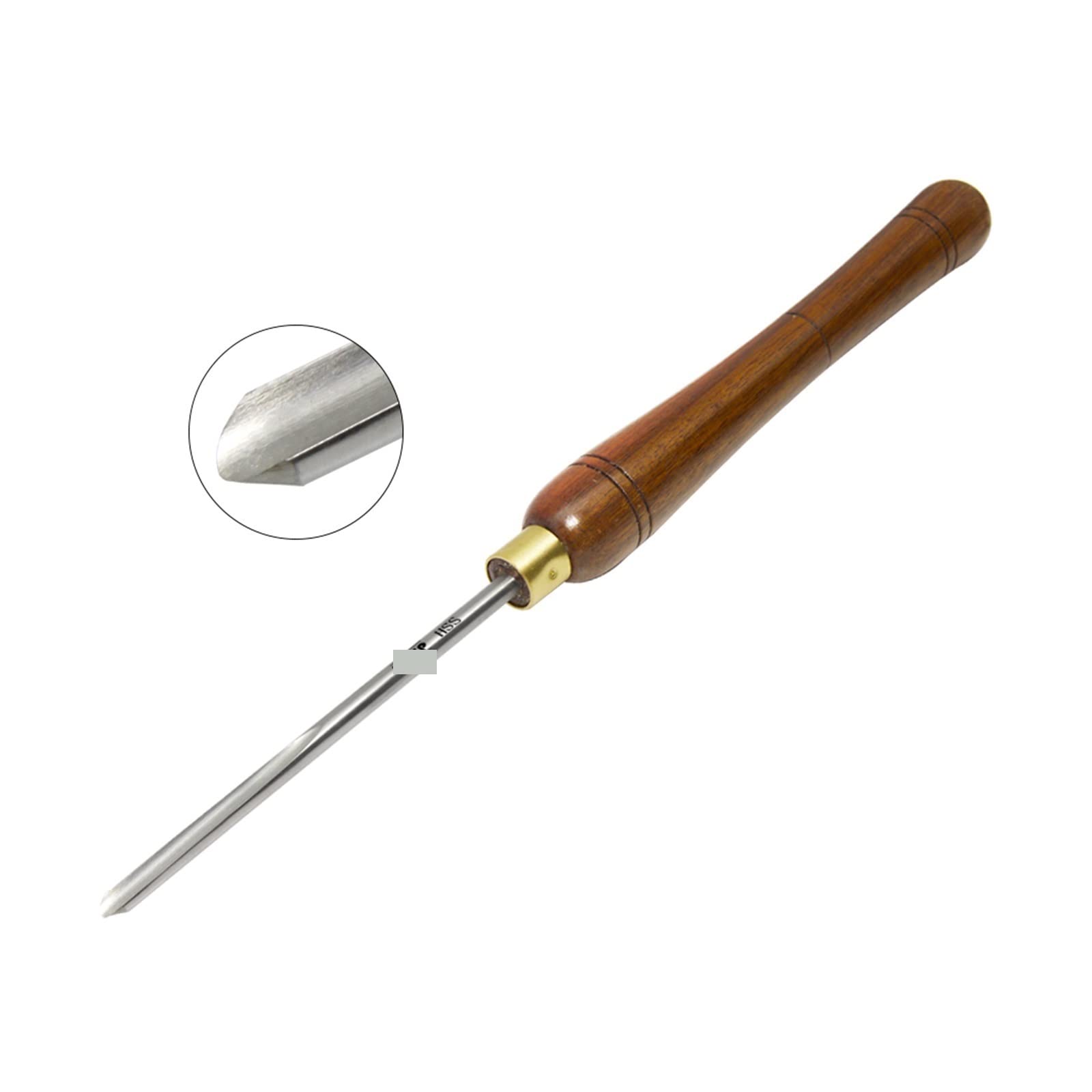 HSS Schruppspindel Hohlmeißel Holzdrehwerkzeuge 25 & 22mm Holzbearbeitungsdrehmeißel mit Walnussgriff for Drehmaschine (Color : 6.35mm)