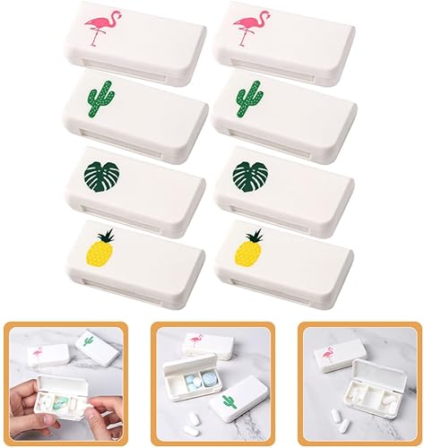 Miniatura 5 de Pastilleros de viaje portátil, 8 unidades, organizador de medicamentos de 3 compartimentos, estuche de transporte semanal diario para vitaminas para