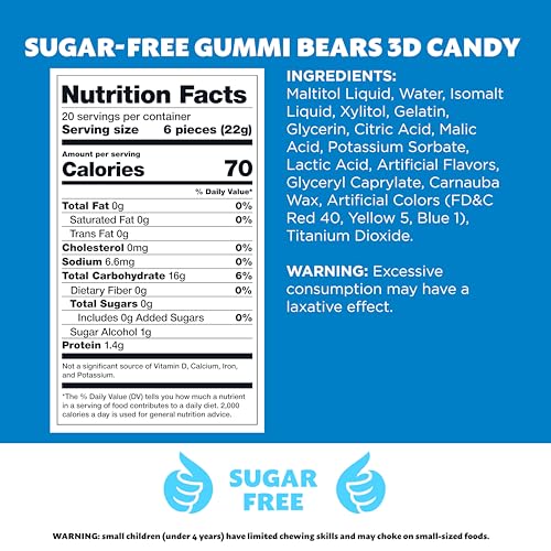 Sugar Free Gummi Bears, Sugar Free Candy, 1 Lb Bag - image 2