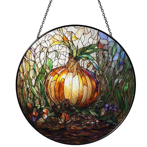 Stained Glass Onion Suncatcher Ornament for Home Decor