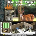 XTU Solar Trail Camera WiFi Bluetooth, 64MP 4K Game Camera with Night Vision Motion Activated 0.2s Trigger, IP66 Waterproof Wildlife Camera with 22pcs 850nm Low Glow IR LEDs (SD Card Not Included)
