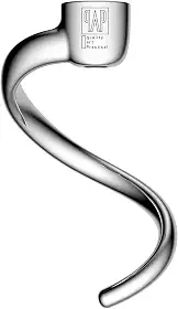 Gancho de massa em espiral de aço inoxidável para batedeiras KitchenAid de 4,5 litros e 5 litros com cabeça inclinada, à prova de ferrugem e fácil de limpar, amassar eficiente para pão, pizza,