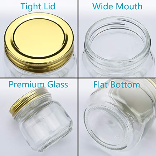 Encheng 8 Oz Glass Jars With Lids,Ball Regular Mouth Mason Jars For Storage,Canning Jars For Caviar,Herb,Jelly,Jams,Honey,Dishware Safe,Set Of 24 … … #TOP2