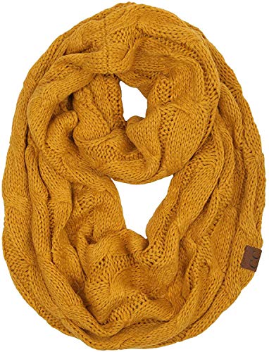 Funky Junque Cozy Ribbed Cable Knit Infinity Scarf Wrap - Mother'...