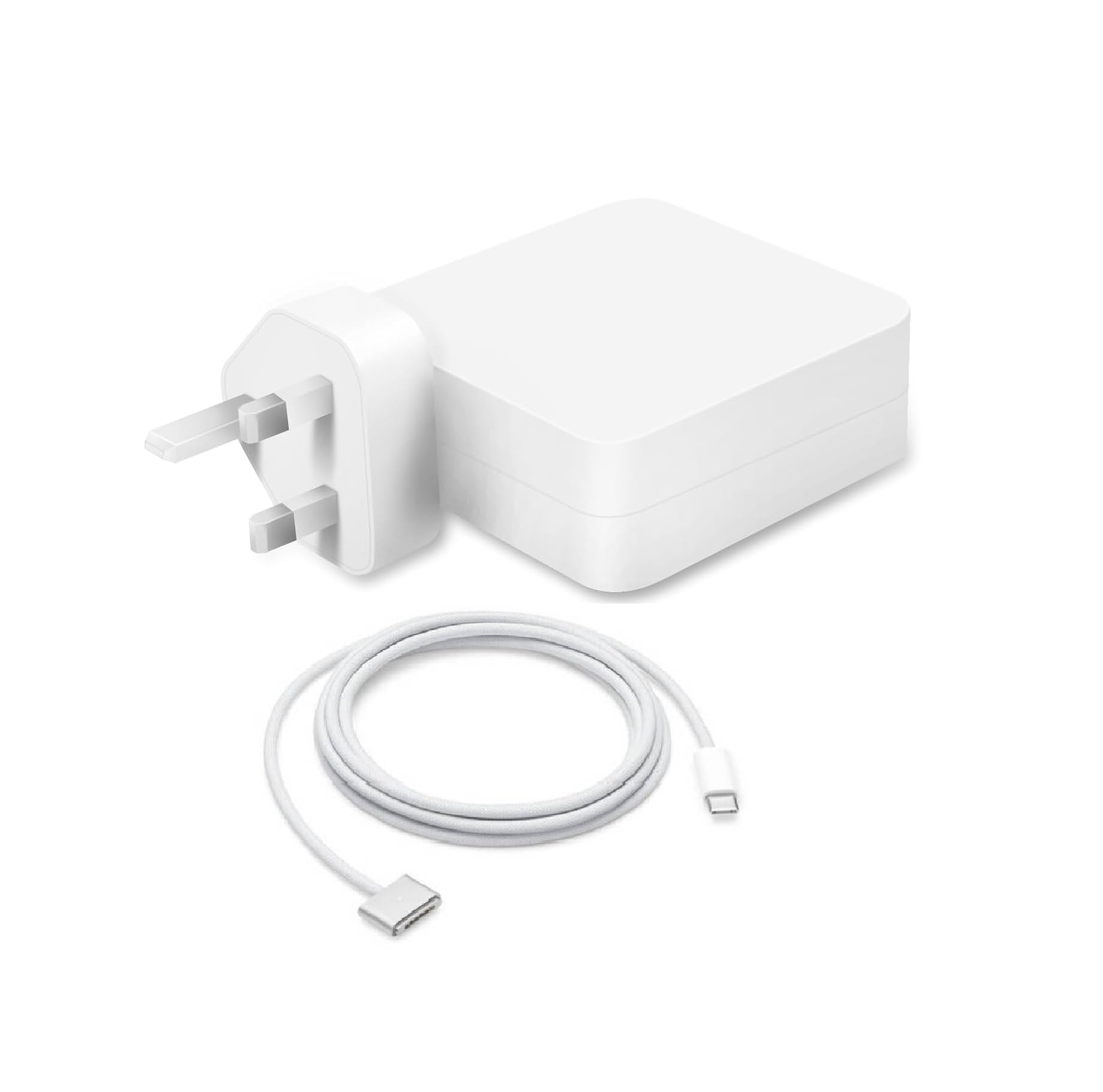 eTECH 96W Magnetic 3 - USB-C Cable/Charger Compatible With MacBook Air (M2-2022), MacBook Air (15" M2-2023), MacBook Pro (14"-2021) (14" M2-2023) (16"-2021) (16" M2-2023), (6.6ft/2M) (White)