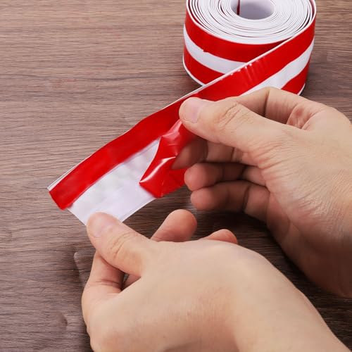 Image of uxcell 126 inchx1.5 inch Caulk Tape Waterproof Tape Not Go Moldy Double Line Self Adhesive Shower Tape Caulk Strips for Kitchen Countertop,Bathroom Toilet Floor White 2Pcs