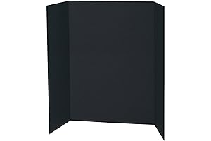 Spotlight Black Tri-Fold Cardboard Poster Display Board