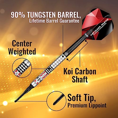 Fléchettes pointe plastique Michael Smith Achieve 90% Shot Darts 18g