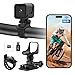 AIKER Dashcam Moto,Camara para Moto WiFi Mejorada Resistente Agua IP66,1080PHD&120°Gran Angular Camara Deportiva,Nivelación Automática De Cámaras Cascos De Motocicleta,y 64GB Tarjeta de Memoria