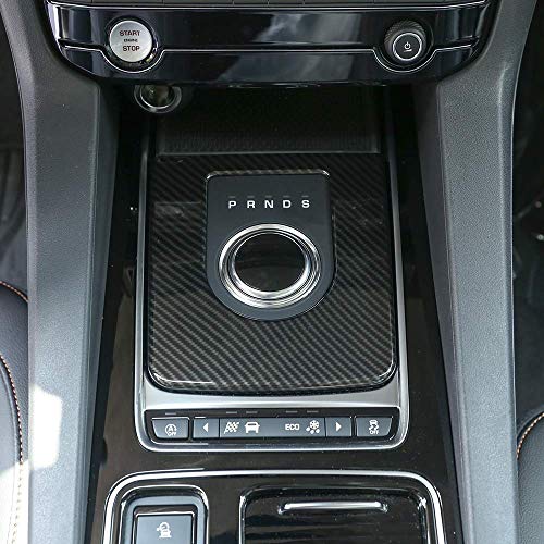 TongSheng Carbon Fiber Interior Gear Shift Plate Cover Trim 1pc for Jaguar XE F-pace XF/XFL 2016-2018