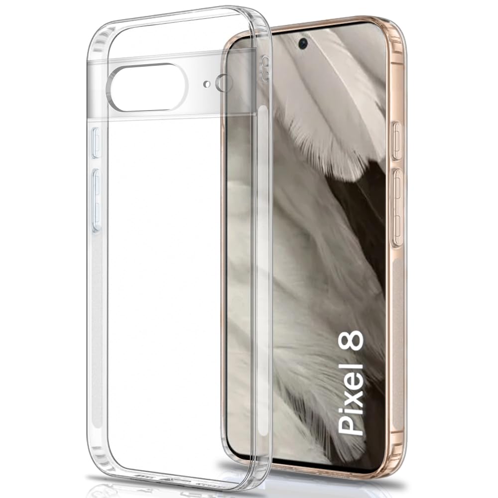 Silicone Best Camera Protection Back Cover Case For Google Pixel 8|Ultra Clear Soft Case|Inbuilt Dust Plugs&Anti-Slip Grip|Slim&Protective Back Case For Google Pixel 8 (Transparent)