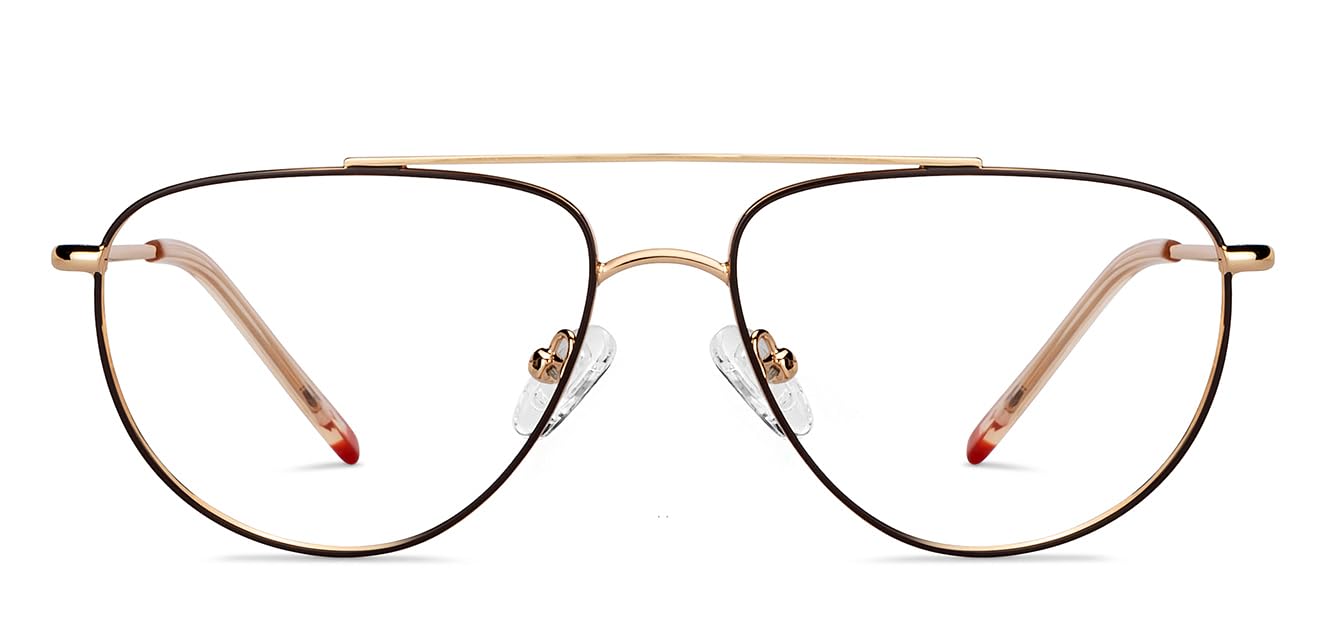 LENSKART BLU| Zero Power Blue Cut Computer Glasses | Anti Glare, Lightweight & Blocks Harmful Rays | UV Protection Specs | Brown | Men & Women | Small | LB E14521