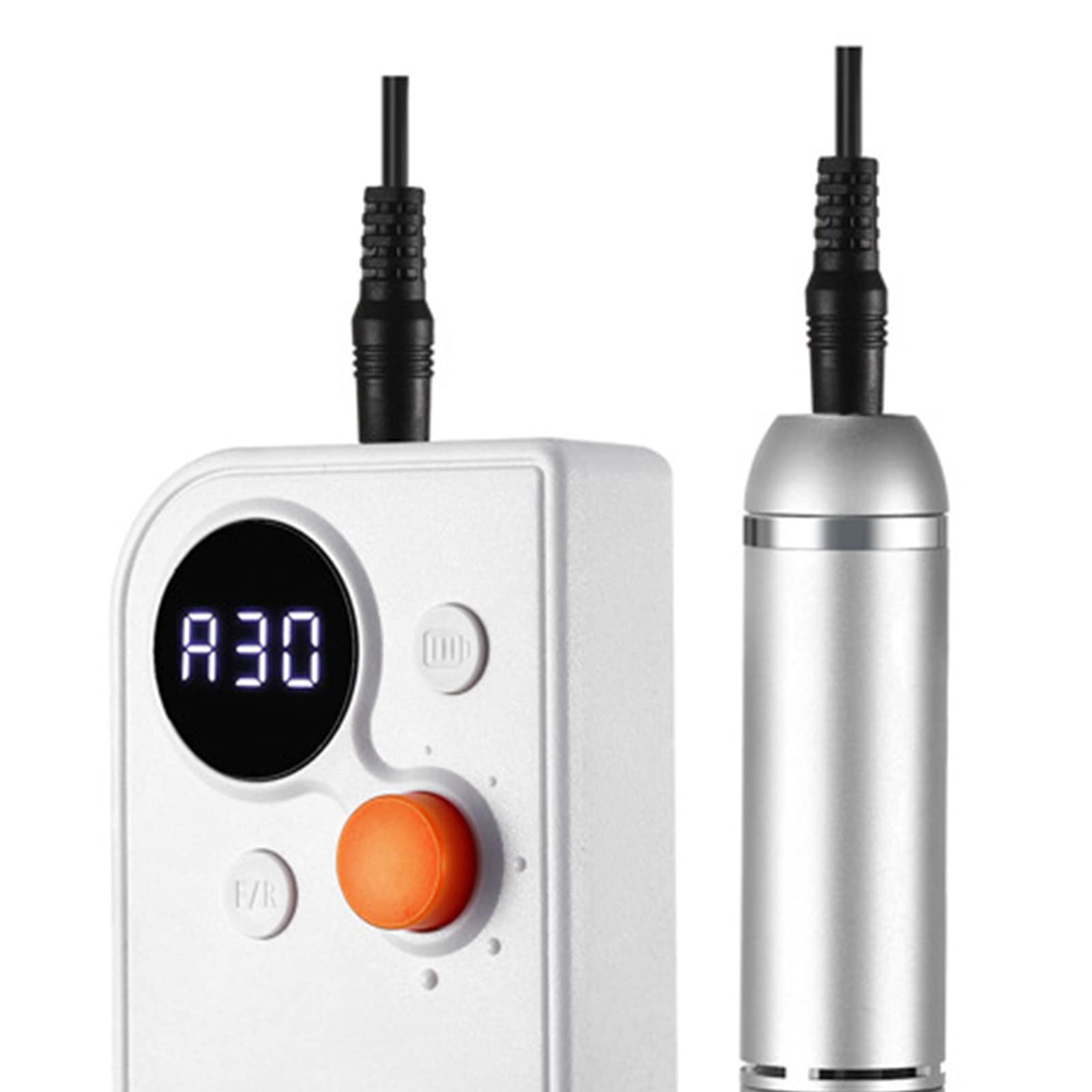Set di Lucidatrici Per Levigatrice Per Trapano Elettrico Per Unghie - Schermo LED Portatile 0-30000 Giri/min Trapano Per Lima Per Unghie Per Manicure Pedicure Nail Art(bianco)
