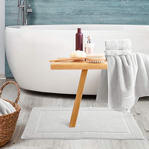 Image of Hearth & Harbor Bath Mat Towels - 100% Ring Spun Cotton Luxury Towels - Ultra Soft & Highly Absorbent, Bathroom Towels, Floor Mat - White