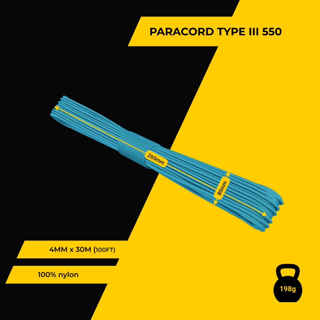 EdcX 2 mm Nylon Paracord 275 (15, 30, 50 and 100 m)- 100% Nylon rope, 3-Strand cord, Nylon cord 2 mm in Many Colours (Ice Mint, 30 m) - Image 2