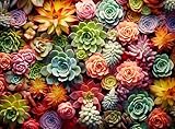WANGMHCY 1000 Puzzle Pieces for Adults and Children - Succulent Plants Puzzle - Family Puzzle Toys, Family Puzzle Puzzles (Succulent, 1000 Pieces)