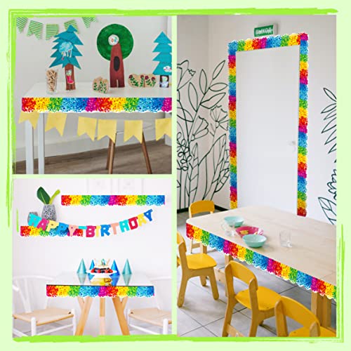 Image of ERKE 60 Feet Bulletin Board Borders, Confetti Scalloped Rolled Border Trim for School, Classroom & Offices