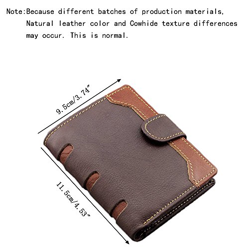 Men's Cool Eagle Wolf Horse Totem Cowhide Leather Vertical Wallet Zipper Multi-card Cardholder (Wolf Totem B)2