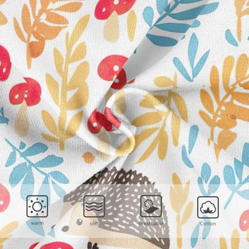 Cute Hedgehogs Colorful Leaves Cute Panties Girl Toddler Underwear Custom Cotton Fun Briefs Kids Undies 2t3