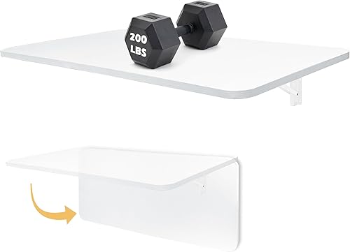 KORETECH Mesa plegable de madera para lavandería de 40 x 20 pulgadas, escritorio estable para montaje en pared, mesa de lavandería para ropa