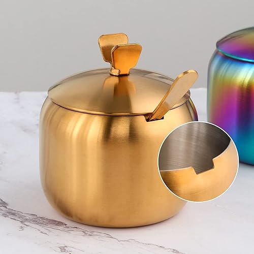 Miniatura 9 de Juego de recipientes para condimentos de acero inoxidable con 2 cucharas, estante para especias, botella para condimentos, sal y pimienta,