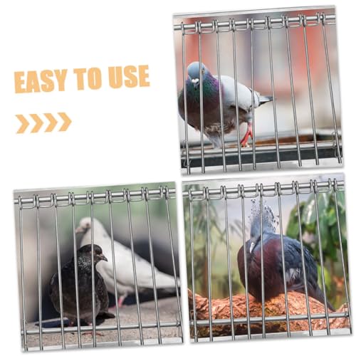 Barras de hierro para palomas y aves con trampilla unidireccional plateada para jaulas de cría 7