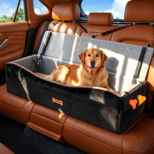 VavoPaw Seggiolino Auto per Cani di Taglia Grande o 2 Media o 3 Piccola, Seggiolino Auto Cane Rinforzato Impermeabile con Cuscino Spesso e Guinzaglio di Sicurezza, Trasportino per Cani