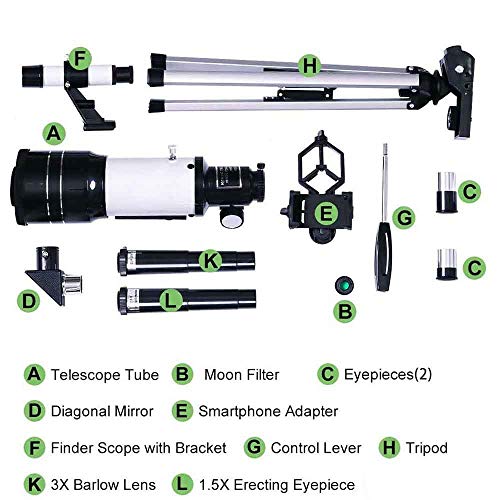 Telescopio Refractor Astronómico 70mm para Niños y Principiantes miniatura 7
