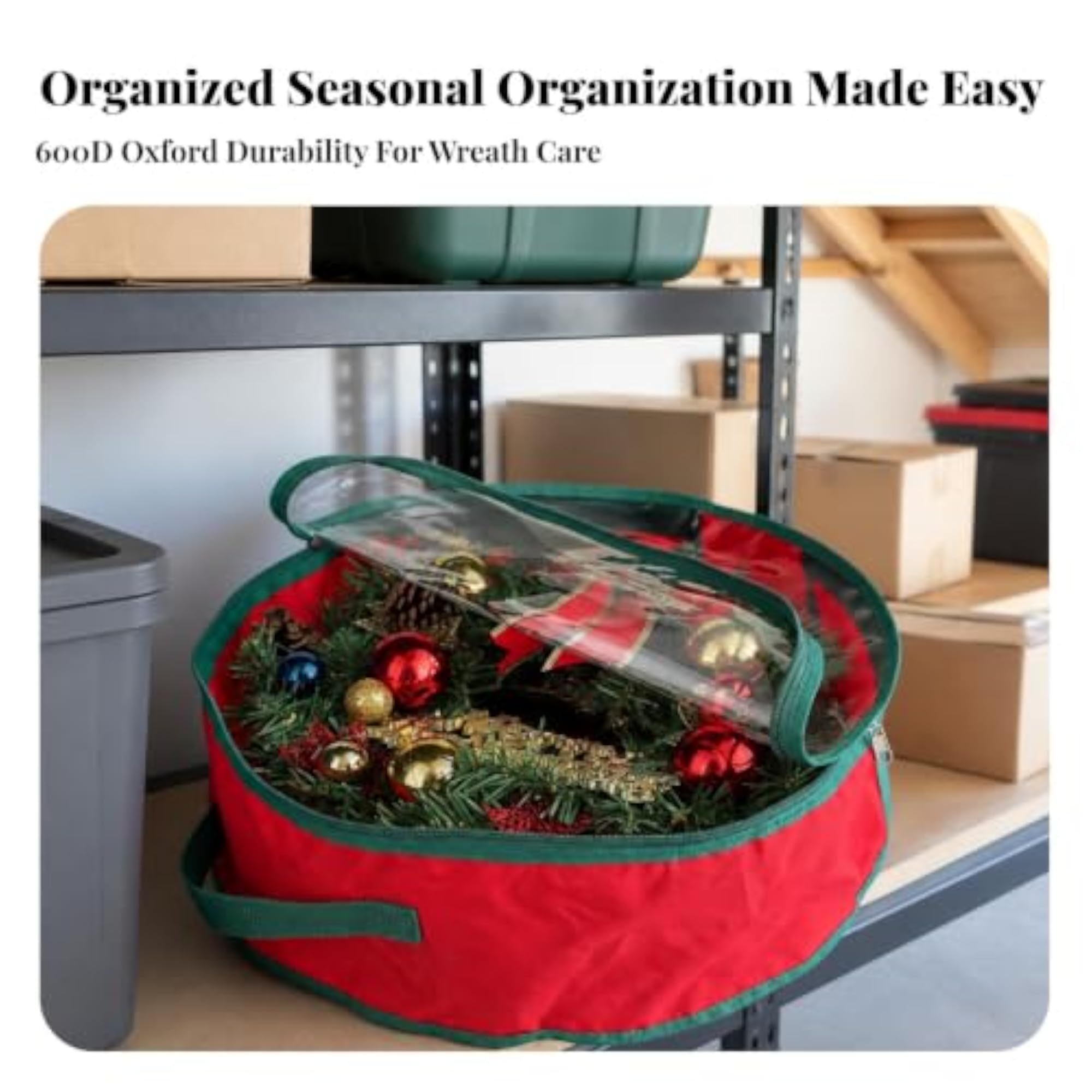 Dust-Resistant Wreath Storage Bag, 600D Oxford Material