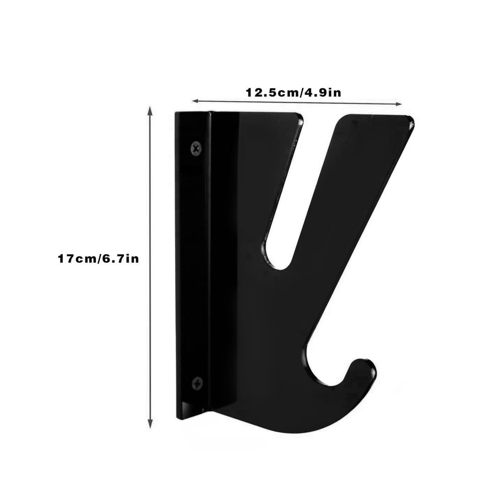 Skateboard Wall Mount Display, Acrylic Longboard Rack Holder with Storage Hook, Ideal for Garage Home Apartment (Black)