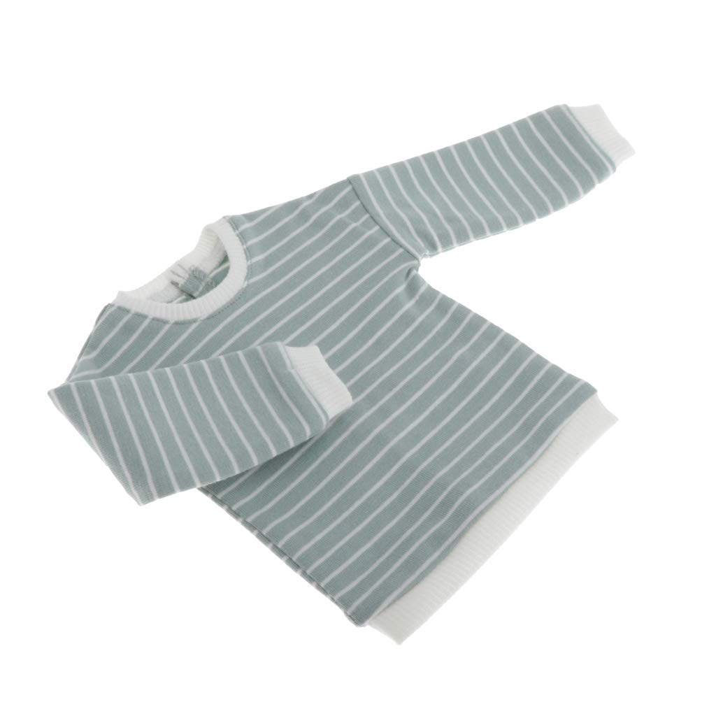 SM SunniMix Schöne Puppenkleidung gestreifte Pullover Oberteil für 1/3 Bjd Puppen Zubehör - Grün