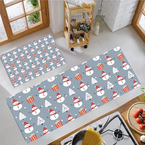 Alfombrillas de cocina juego de 2 tapetes de entrada lavables alfombras antifatiga gris plata 2