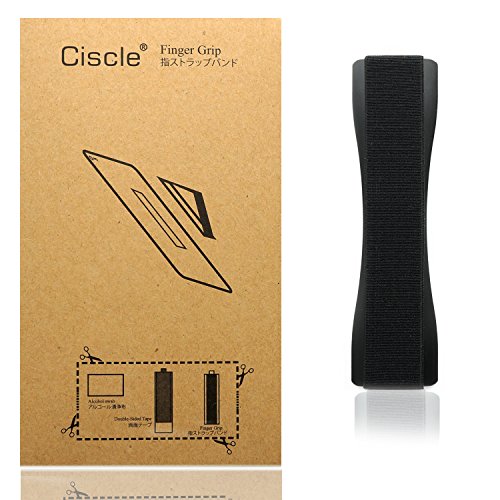 Ciscle Phone Grip elastischer Finger Grip Phone Strap kompatibel mit den meisten Handys und Cases, iPhone, iPod Touch, iPad, HTC, Samsung Galaxy, Tablet PC, ASUS Tablet-Halter (Schwarz)