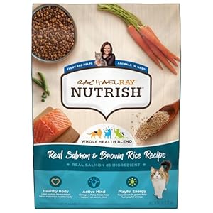 Nutrish Rachael Ray Premium Natural Dry Cat Food with Added Vitamins, Minerals & Other Nutrients, Real Salmon & Brown Rice Recipe, 6 Pound Bag