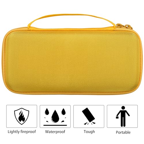 Image of co2CREA Hard Travel Case for Bose SoundLink Flex 2 /1 Speaker, Yellow | Carabiner Attachment, Comfortable Hand Strap, Detachable Shoulder Strap, Accessory Organization, Secure Protective Storage